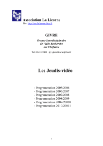 programme jeudis video 2007-2008 - Accueil