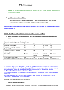 TP 1 : Climat actuel Problème : qu`est