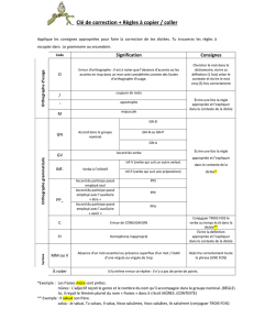 Clé de correction et règles à copier/coller