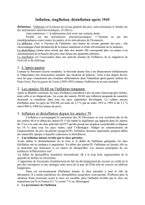 Inflation, stagflation, désinflation après 1945