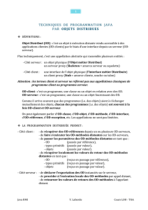 Techniques de programmation Java par objets distribués
