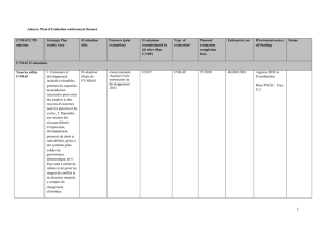 Annexe. Plan d`évaluation entièrement financé UNDAF/CPD