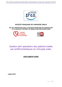Argumentaire - Société Française de Chirurgie Orale
