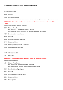 Programme prévisionnel 16ème conference N