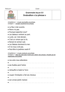 Evaluation « La phrase
