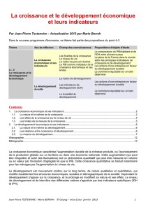 Croissance et développement économique