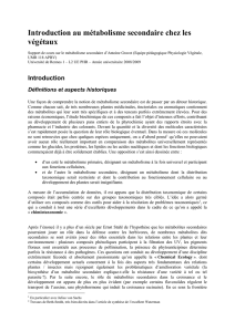 Métabolites secondaires - Université de Rennes 1