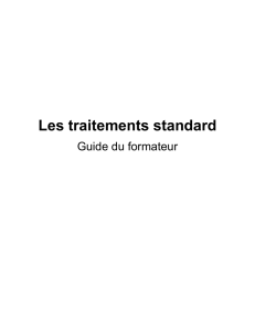 Les traitements standard - guide du formateur