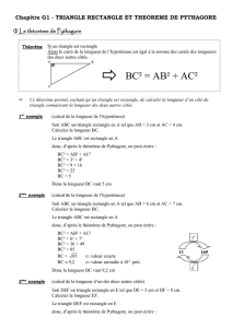 Chapitre G1 - TRIANGLE RECTANGLE ET THEOREME DE