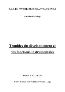 Troubles du Developpement et des Fonctions intrumentales