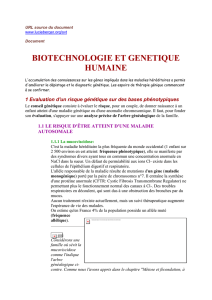 biotechnologie et genetique humaine