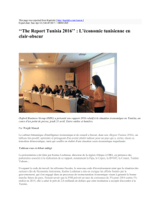 ``The Report Tunisia 2016`` : L`économie tunisienne en