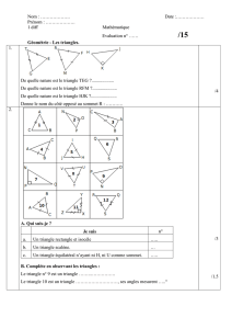 Géométrie - Les triangles