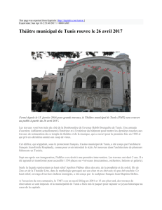 Théâtre municipal de Tunis rouvre le 26 avril 2017 : Kapitalis : http