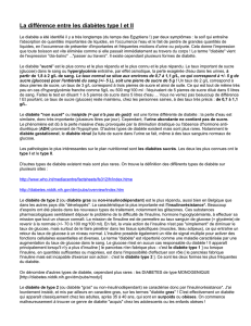La différence entre les diabètes type I et II_2010