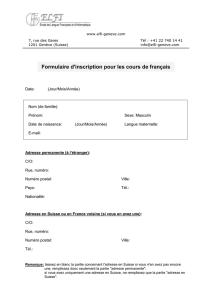 Formulaire inscription - ELFI - Ecole de langue française et d