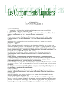 I. Introduction : compartiments liquidiens