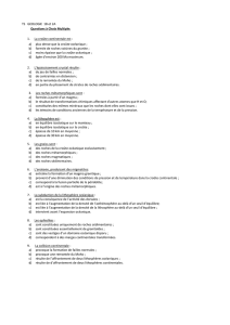 TS GEOLOGIE 1B et 2A Questions à Choix Multiple: La croûte