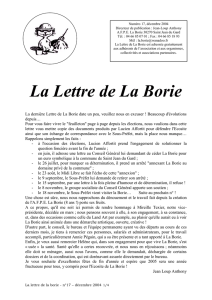 Lettre n°17 de La Borie