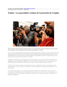 Tunisie : Les journalistes victimes de la précarité de l`emploi