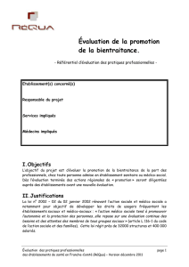 Évaluation de la promotion de la bientraitance.