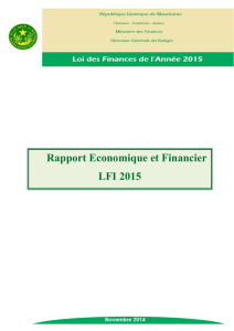 Rapport Economique et Financier