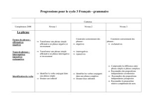 Progressions pour le cycle 3 Français
