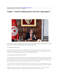 Tunisie : Youssef Chahed pourra-t-il éviter l`apocalypse ? : Kapitalis