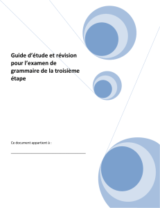 Guide d`étude pour l`examen de grammaire