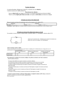 Manipulations élèves sur la tension électrique