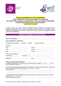 FIche candidature à remplir