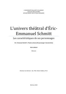 L`univers théatral d`Eric- Emmanuel Schmitt