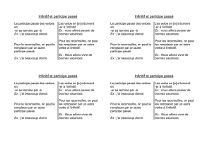 Infinitif et participe passé