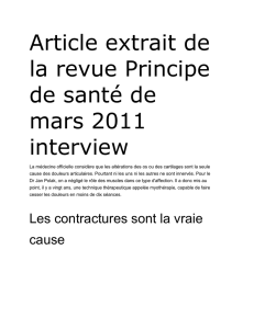 Article extrait de la revue Principe de santé de mar(s 2011• interview
