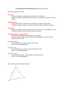 Correction d`exercices du livre (théorèmes des milieux)