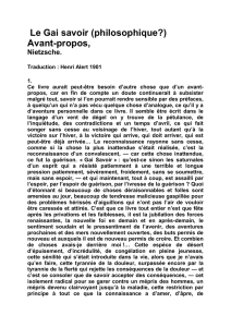 introduction du "gai savoir" de Nietzsche (9p)
