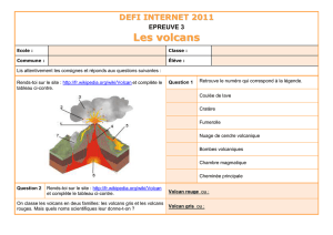 DEFI INTERNET 2011 EPREUVE 3 Les volcans Ecole : Classe