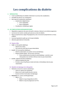 Les complications du diabète.