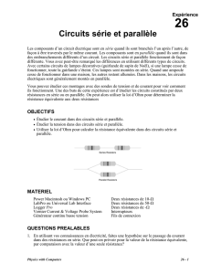 Circuits série et parallèle