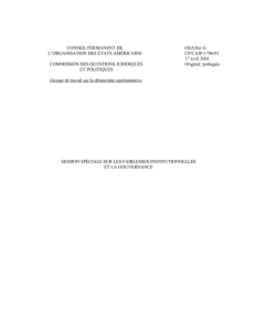 groupe de travail sur la démocratie représentative de l` oea