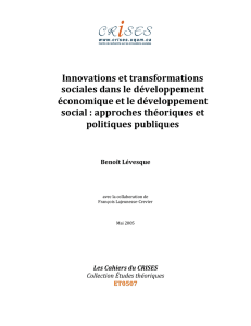 Innovations et transformations sociales dans le