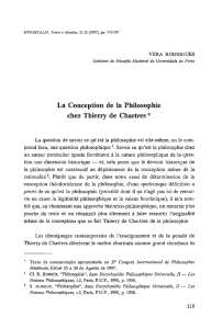 La Conception de la Philosophie chez Thierry de Chartres *