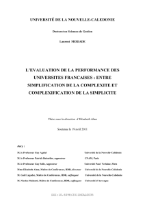 L`évaluation de la performance des universités françaises