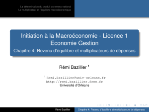 Initiation à la Macroéconomie - Licence 1 Economie Gestion