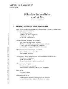 Utilisation des auxiliaires avoir et être