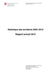 Statistique des accidents 2003–2012 Rapport annuel 2012