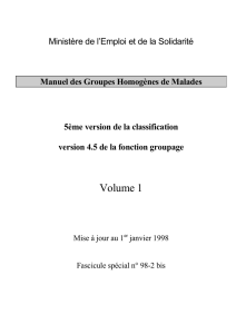 Manuel des Groupes Homogènes de Malades 5ème version de la