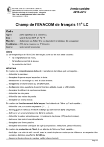Champ Evacom de Français 11LC 2016-2017