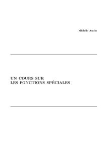 un cours sur les fonctions spéciales