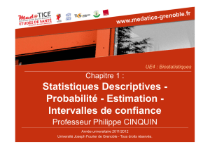 Statistiques Descriptives - Probabilité - Estimation